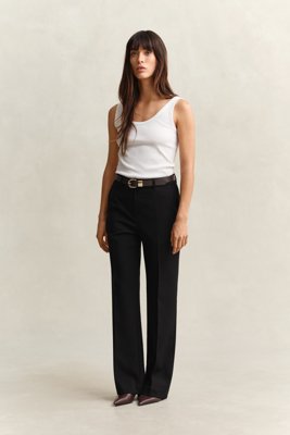 GANT - Slim fit flared slacks til dame black
