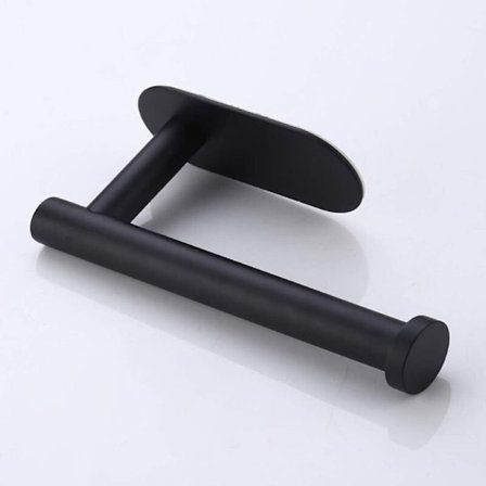 Selvklebende toalettpapirholder, svart - rustfritt stål - ingen perforering nødvendig, sterkt feste og vanntett.