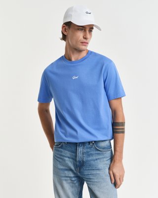 GANT - Liten grafisk t-skjorte til herre perfect blue