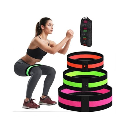 Forskellige størrelser stofmodstandsbånd, fitnessmodstandsbånd 3 styrkeniveauer, sports elastikker til yoga/pilates/fitness/squats/glute bridge
