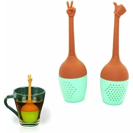 2 st silikon te sil, ny gest, kreativ silikon te sil, BPA-fri silikon te sil, används för löst te och kryddor