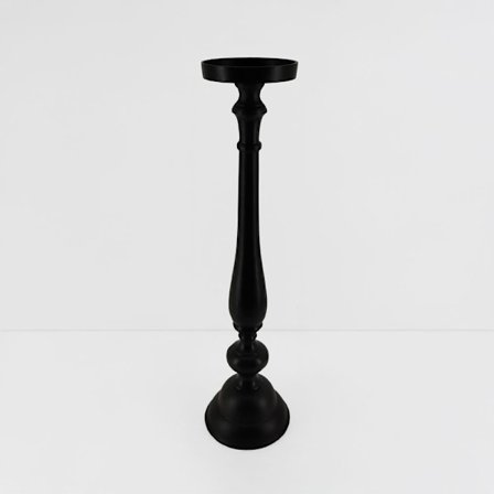 Musta alumiininen kynttilänjalka, 18x18x74 cm