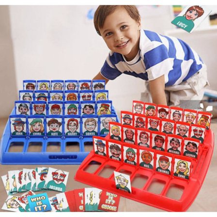 Hvem der? Brettspill - Morsomt gjettekortspill for barn, pedagogisk leketøy for skrivebordet, flerfarget (kompatibelt med forskjellige merker)[YDE]