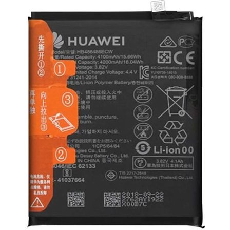 Lithium Ion Batterie - HUAWEI - HB486486ECW - 4200mAh - Sort - Kompatibel med P30 Pro / Mate 20 Pro