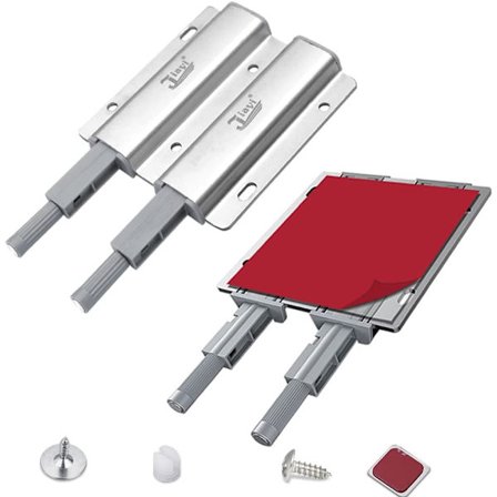 Push To Open -lukitusjärjestelmä, kaksois-Push To Open -kaapin osat vahvalla magneettivoimalla, kestävä kosketuslukko saumattomaan keittiön kaapin 