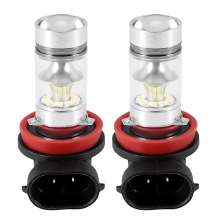 2X H8 H11 H16 6000K Valkoinen 100W Tehokas LED Sumuvalo Ajovalo
