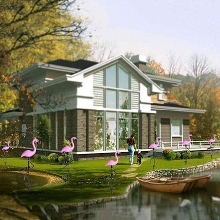 Flamingo Have Lamper til Udendørs Dekoration - IP55 Vandtæt Solcelledrevet