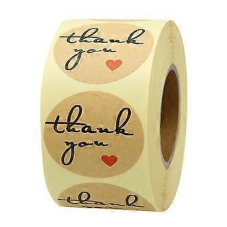 1 Rulla 500kpl Raaputustarra Voimapaperi Kiitos DIY Askartelu Ruokatarroja Itseliimautuva Irrotettava Tarra Lahjatarrat