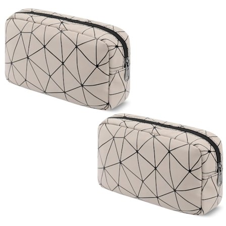 Rejse Toilet Taske - Stor Vandtæt Kosmetik Organizer med Lynlås, 19,8x11,9 cm Geometrisk Makeup Pung til Kvinder, Gave til Svømning