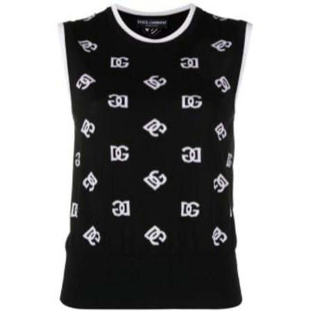 Dolce & Gabbana Sleeveless Strik Sort, Dame Slipover