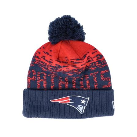 New Era - New England Patriots NFL Sport Knit Cuff Navy/Red Pom Pom Blue Beanie - NFL @ Hatstore