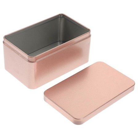 Rektangulær Tinplate Æske Mini Bærbar Te Blad Opbevaringsbeholder Slik Organizer Hjem Opbevaringsboks - 13x8x6cm (Guld)