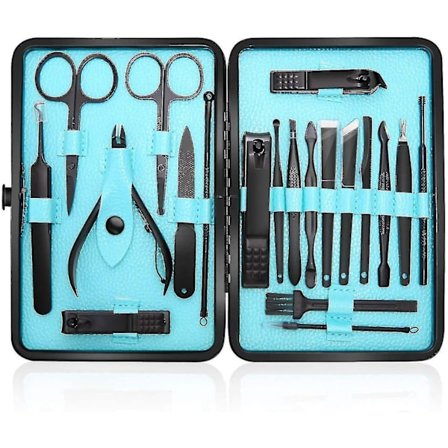 Manikyrsett Negleklipper Kit Pedikyrverktøy - 20 stk Rustfritt Stål Menn Grooming Kit
