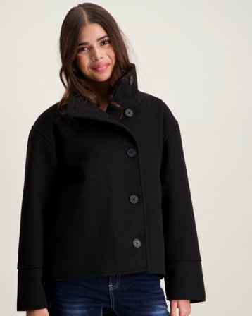 RYVLS High Collar Coat Czarny Kurtki Dziewczyna - Kids Brand Store