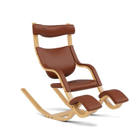 Varier Furniture Gravity - Brown Leather - Light brown base