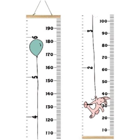 Barnevekstdiagram, tre ramme stoff lerret høydemåler fra baby til voksen for barnerom dekorasjon