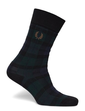 Fred Perry Tartan Sock - Black - 39-42