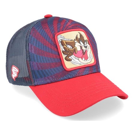 Capslab - Blå trucker Caps - Looney Tunes Tazmanian Devil Navy/Red Trucker @ Hatstore