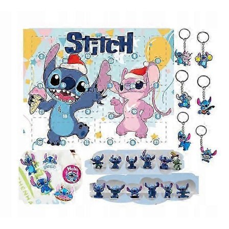 Adventskalender 24 Element Stitch Sticz Figurer Nyckelringar Broscher Advent
