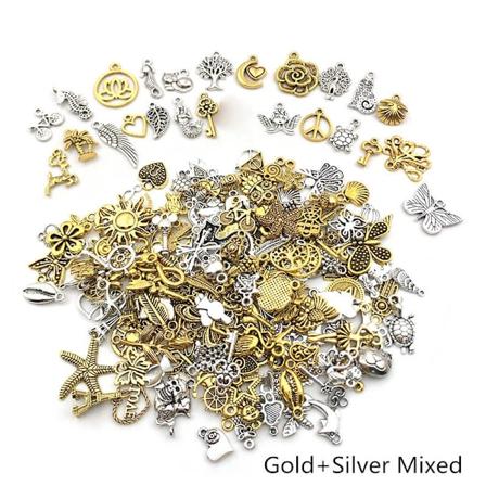 30 stk. Blandede Tibetanske Sølv Vedhæng DIY Armbånd Halskæde Øreringe Charm Til Smykkefremstilling SILVER GOLDEN