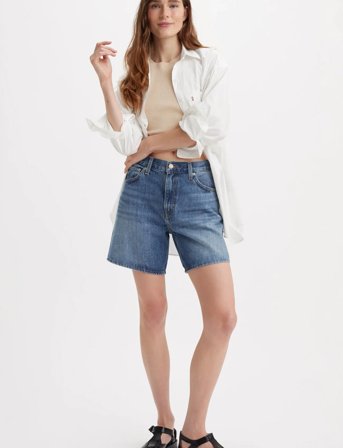 Levi's High Baggy Short Worn Memory S - Blue - 28