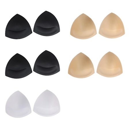 5 Par Push-Up Trekantformede Aftagelige Indlæg til Badetøj BH-Puder Komfortable