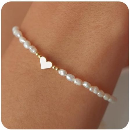 Armband för kvinnor, guldpläterade armband för kvinnor Evil Eye Diamond Cuban Link Heart Pearl Armband vardagliga smycken