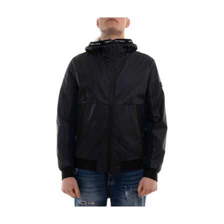 Peuterey Dual-Material Bomber Jacket , Blauw , Heren , Maat: S