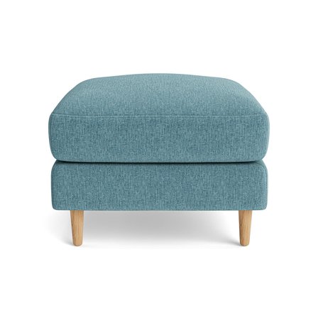 Ofelia Pouf Hocker in Boston Pastellblau, Modernes Design, Bequemer Sitzpouf für Wohnzimmer, Stilvolle Fußablage, 47cm Höhe, Zeitlos Elegant