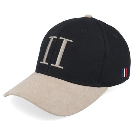 Les Deux - Svart adjustable Caps - Cap Contrast Suede Ii Black/Dark Sand Adjustable @ Hatstore