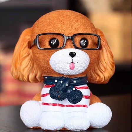 Sød Hvalp Sparegris Møntboks til Børn, Harpiks Hund Mønt Sparegris Hund Statue Ornament til Børn Gave Boligindretning (Gul)