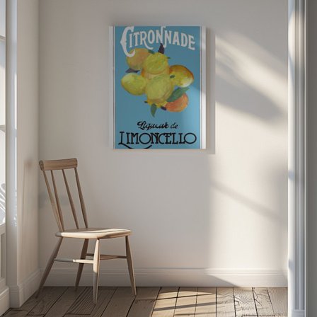 Citronnade Limoncello On Blue and Black Canvastavla 30x40 cm