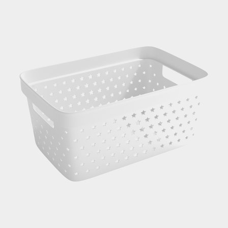 Opbergmand in plastic Nordiska Plast Store It Star Basket, wit, 263 x 174 x 120 mm, 4.5 liter