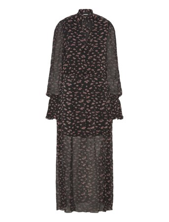 Crinkled Strap Tie Dress Black ROTATE Birger Christensen