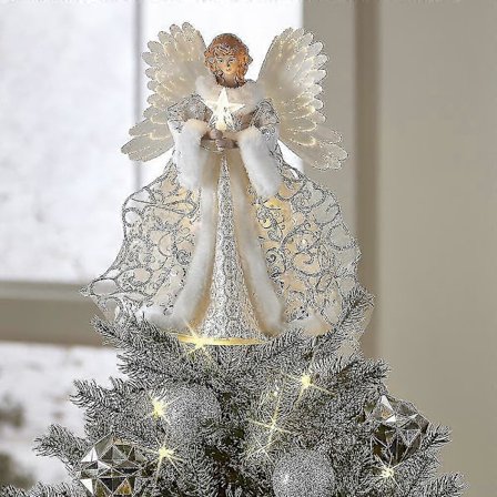 Juletræstop Engel Vedhæng Hvid Engel Hjemmedekoration Juletræspynt {db}