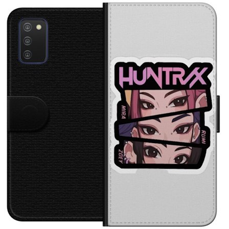 Yhteensopiva Lompakkokotelo Samsung Galaxy A03s K-pop-inspiroitunut futuristinen tyttöryhmä neonvaloissa ja kosminen sci-fi-kohtaus