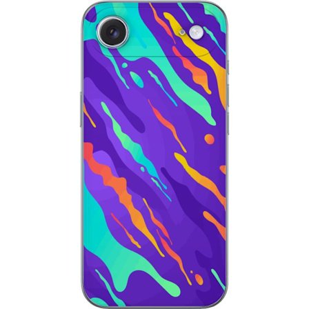 Kompatibel Mobilcover til Apple iPhone 17 Air Farverigt abstrakt mønster med flydende former i lilla, turkis, gult og orange.