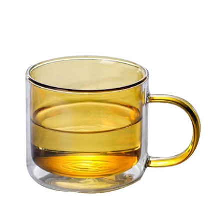 Dobbeltvægget glas vandkop isolerede glas farverige 250ml krus