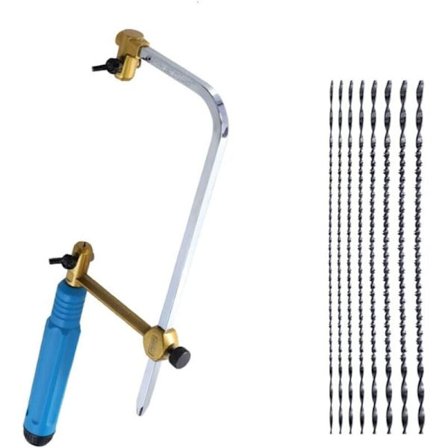 Dekupørsav til skæring af træ, plastik, gummi og blødt metal, 1 sav + 8 savklinger