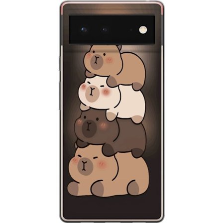Yhteensopiva Puhelinkuori Google Google Pixel 6 Capybara Kawaii Söpö Eläinhahmo