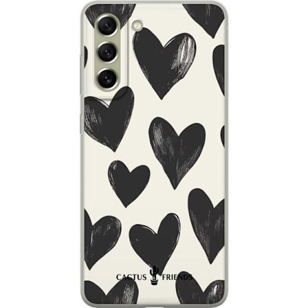 Kompatibelt Mobildeksel til Samsung Samsung Galaxy S21 FE 5G Cactus and Friends - Bold Black Love Pattern
