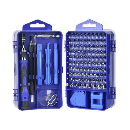 115-i-1 Præcisionsskruetrækkersæt, præcisionsværktøj til reparation af smartphone, computer, tablet, briller, ur, små apparater, blå