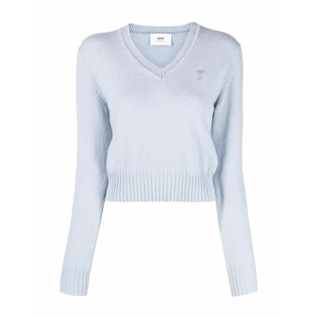 Ami Paris V-neck Knitwear , Blauw , Dames , Maat: L Truis