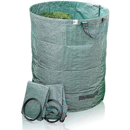 Sæt med 3 havesække 272l - Havesæk 4 håndtag Ekstra robust + sammenklappelig, fritstående sækkebeholder til græs, blade, haveaffald, grønne stiklinger