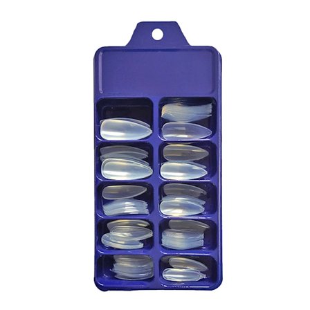 100 stk. Fuld Dækning Neglekunst Manicure Falske Negletipper Lang Ballet Fuld Dækning Neglekunst Manicure Ensfarvet Bærbare Falske Negletipper~05605