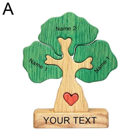 Trepuslespillblokker, Tre Familiepuslespill Personlig Kunst Te grønnA 3 navn