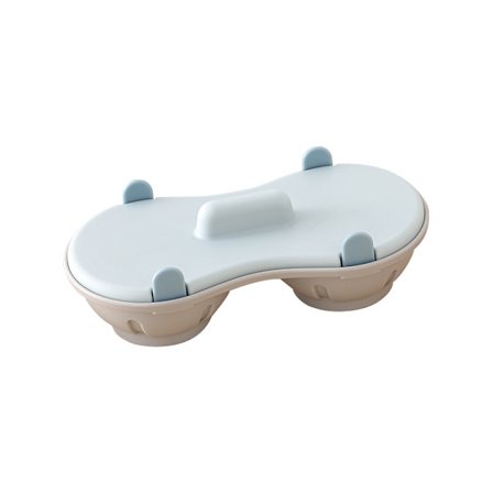 1 stk. Mikrobølgeovn Oppvaskmaskin Pocher Dobbel Posjert Egg Dampkoker Kjøkken Gadget (Blå)