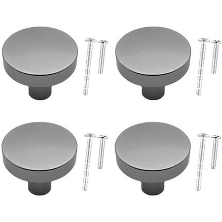 4 stk. kjøkkenskapknotter 30mm runde kommode skuffeknotter runde grå skap knott soverom skuffetrekk med monteringsskruer (grå)