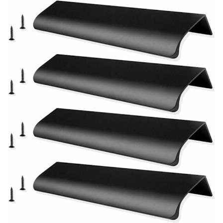 4 kpl musta 80 mm:n keittiön kaapin kahva huonekalujen laatikon uppoasennettava kahva huonekalujen oven laatikon kaapin kaapin kahvat (reikäväli: 64 