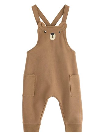 Lindex Dungerees W Animal Face - Brown - 80